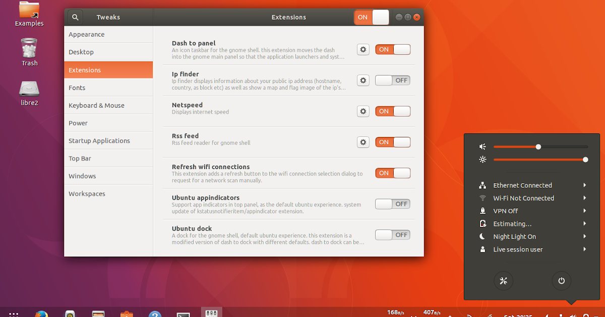 GNOME Shell Extensions for Ubuntu 17.10