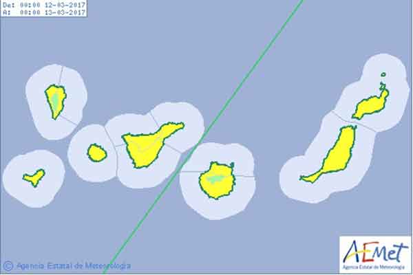 Aviso por viento en Canarias domingo 12 marzo Aviso por viento en Canarias domingo 12 marzo