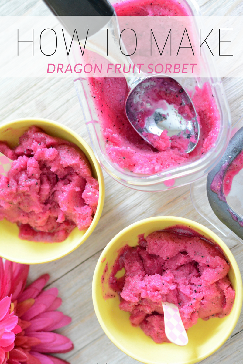 dragon fruit sorbet stored in Rubbermaid BRILLIANCE