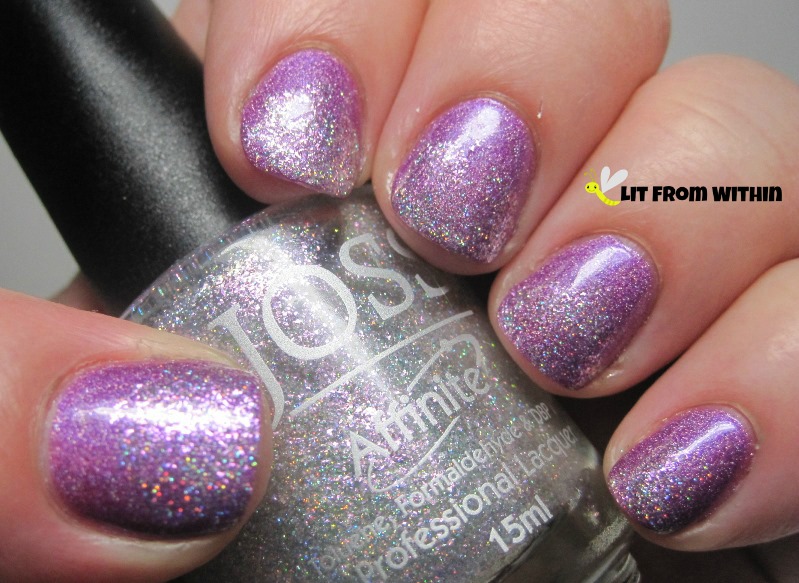 Joss In A Violet Haze.  This is a white glitter holo with a purple shimmer.