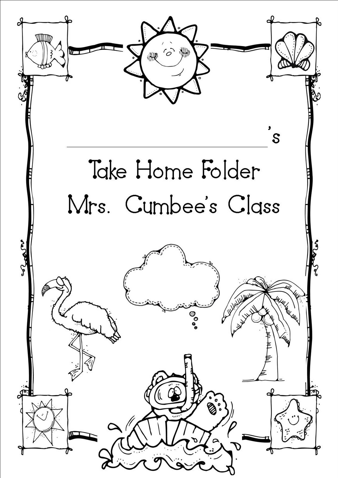 Oceans Of Teaching Ideas Take Home Folder Cover