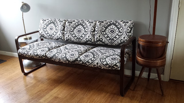 Home office upholstered couch ikat fabric Home office upholstered couch ikat fabric