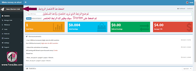 طريقة ربح الأموال من أفضل موقع لاختصار الروابط tmearn يعطي أعلى أرباح للدول العربية 5