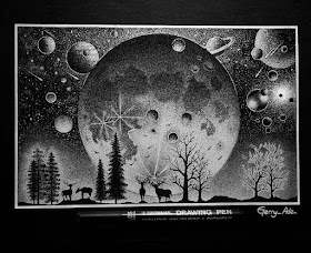 04-Part-of-the-Cosmos-G-A-Yuangga-Fineliner-Stippling-Drawings-www-designstack-co