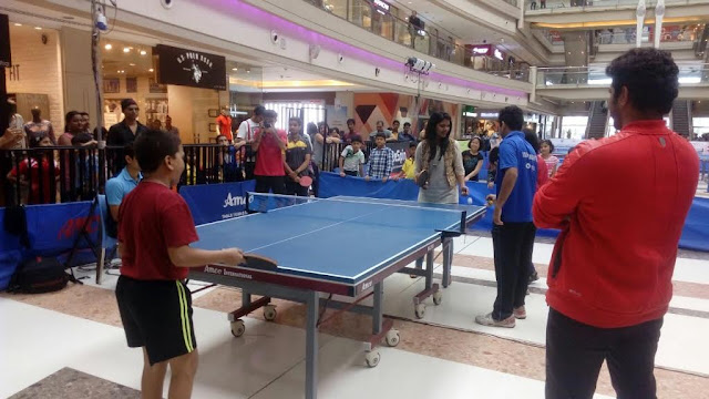 The lead actors of well-known Marathi play Strawberry, Suyash Tilak and Suruchi Adarkar also known as Jai and Aditi, the famous jodhi of KA RE Durawa, Marathi TV serial visited KORUM Mall on Sunday to encourage the participants of the Table Tennis tournament. At the event the lead actors played few exhibition matches with the top professional Table Tennis players and were seen interacting with the patrons and Table Tennis enthusiasts The lead actors of well-known Marathi play Strawberry, Suyash Tilak and Suruchi Adarkar also known as Jai and Aditi, the famous jodhi of KA RE Durawa, Marathi TV serial visited KORUM Mall on Sunday to encourage the participants of the Table Tennis tournament. At the event the lead actors played few exhibition matches with the top professional Table Tennis players and were seen interacting with the patrons and Table Tennis enthusiasts