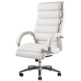 Main Product Image TOPSKY High Back Big & Tall 400 lb Thick Padded Soft Seat and Back Executive PU/PVC Leather Office Chair (White)