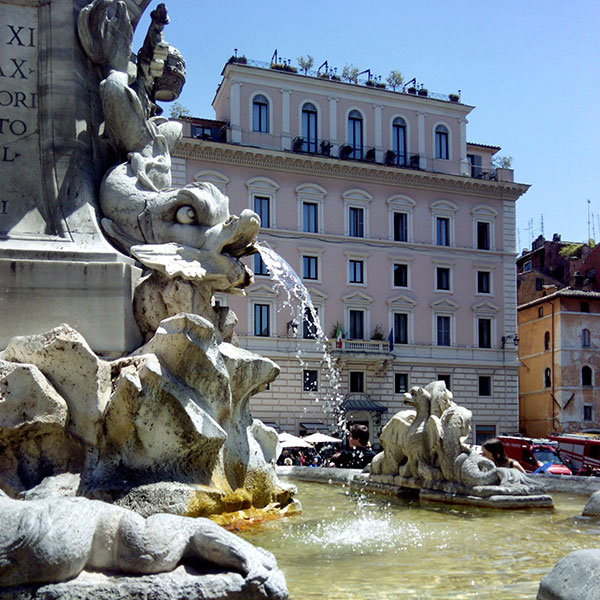 Fonte Barroca, detalhe, na Piazza Navona