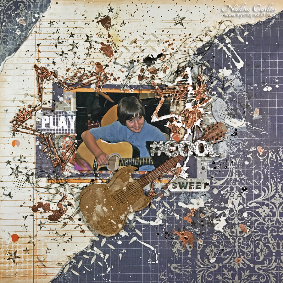 Mixed Media Scrapbook Layout with Video Nadine Carlier