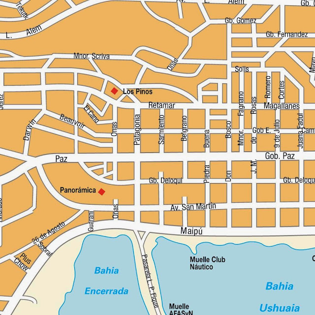 Ushuaia center map