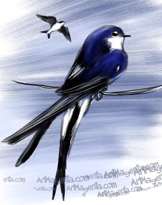 Hussvala är en fåglemålning av ArtMagenta.