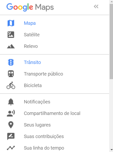 Google Maps - Menu