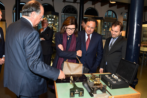 Princess Caroline of Hanover visits the Gassan Diamonds factory with CEO of the Gassan Diamont 