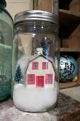 snow scene in a jar