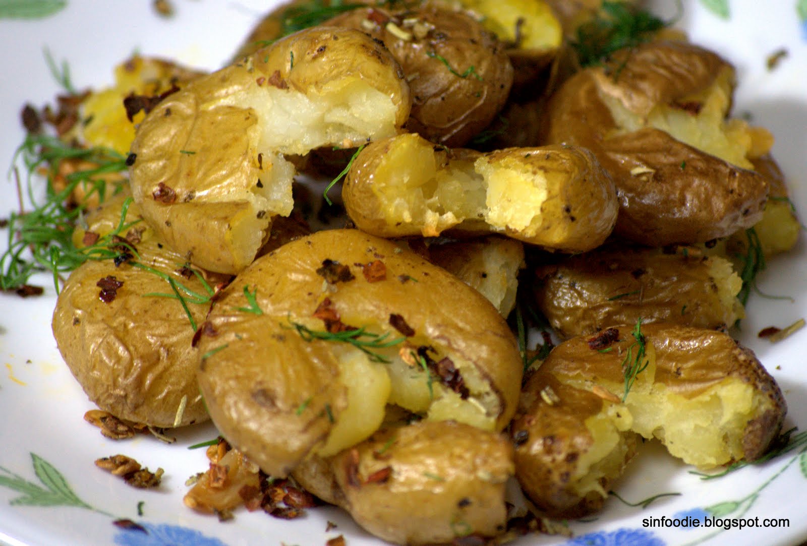 SinFoodie For the love of Cooking Crushed Garlic Potatoes