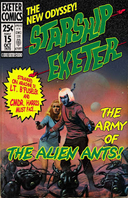 Póster de Starship Exeter al estilo de los antiguos comics.
