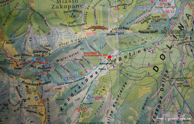 Schronisko PTTK na Hali Kondratowej na mapie