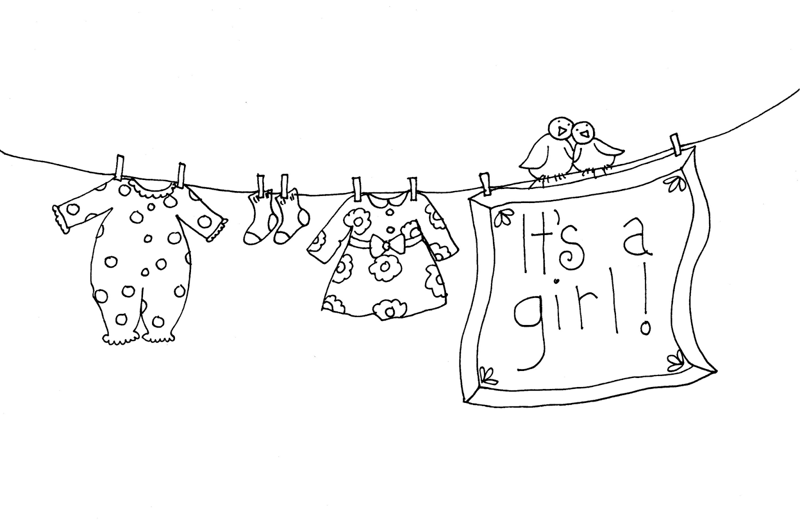 Clothesline Coloring Page Coloring Pages