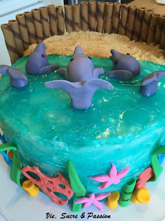 Dolphins Sea Cake (Fondant)