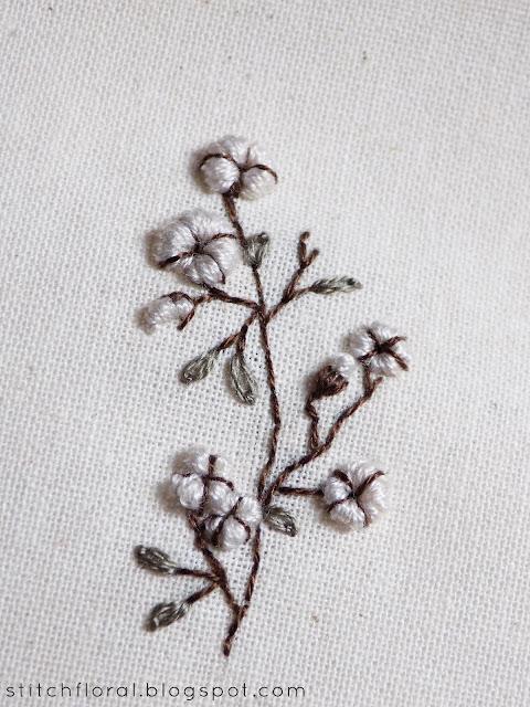 Hand embroidery cotton flower