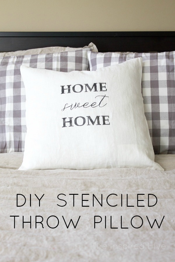 Easy DIY Stenciled Throw Pillow The Inspired Hive