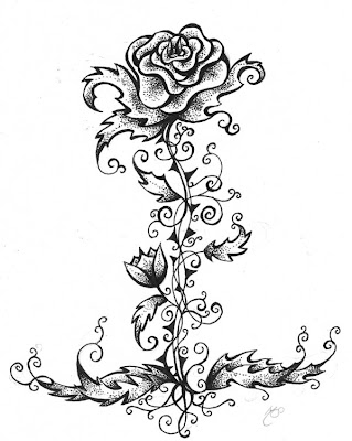 TEXAS: 2012 New Black Rose Tattoo design picture