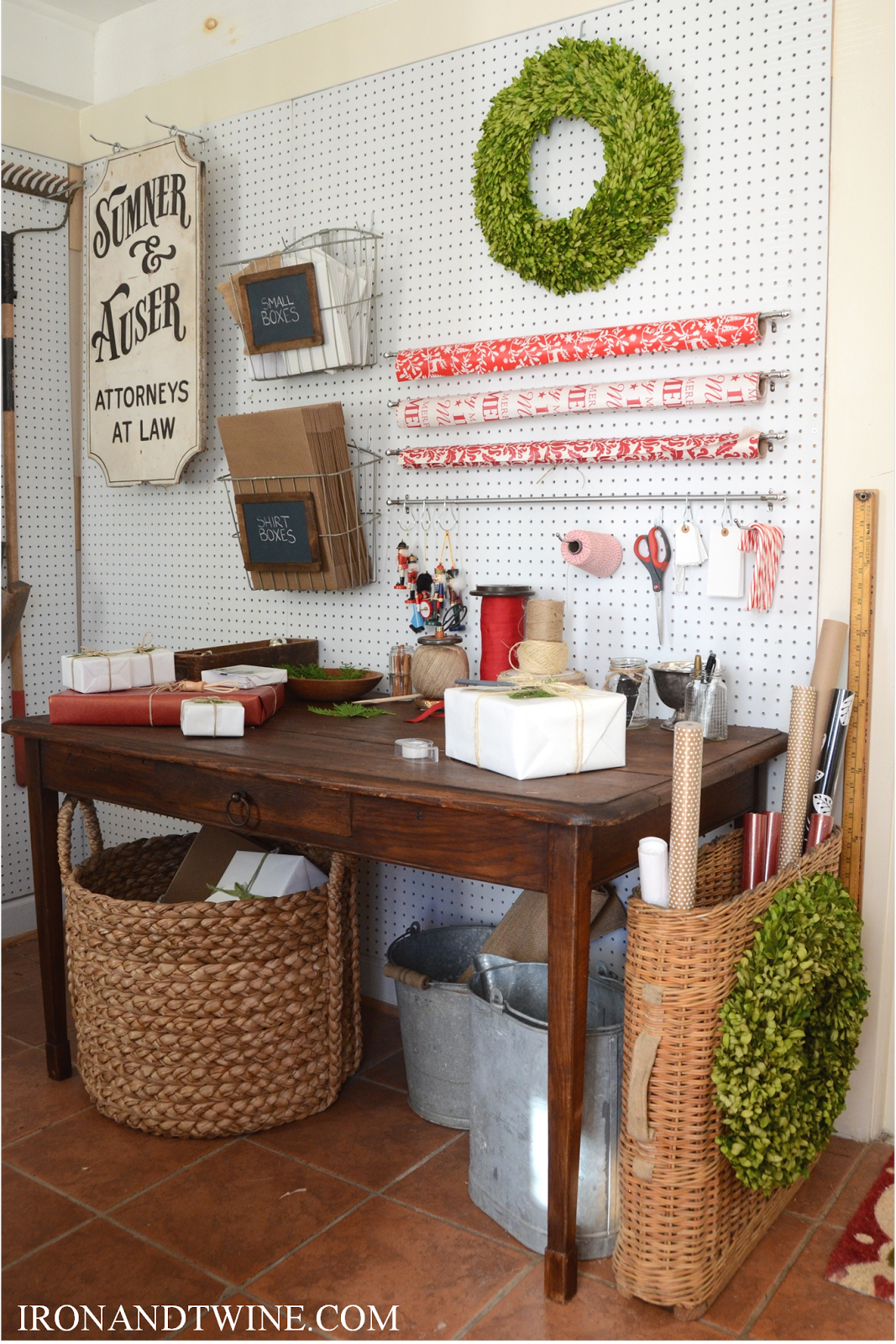 holiday gift wrap station