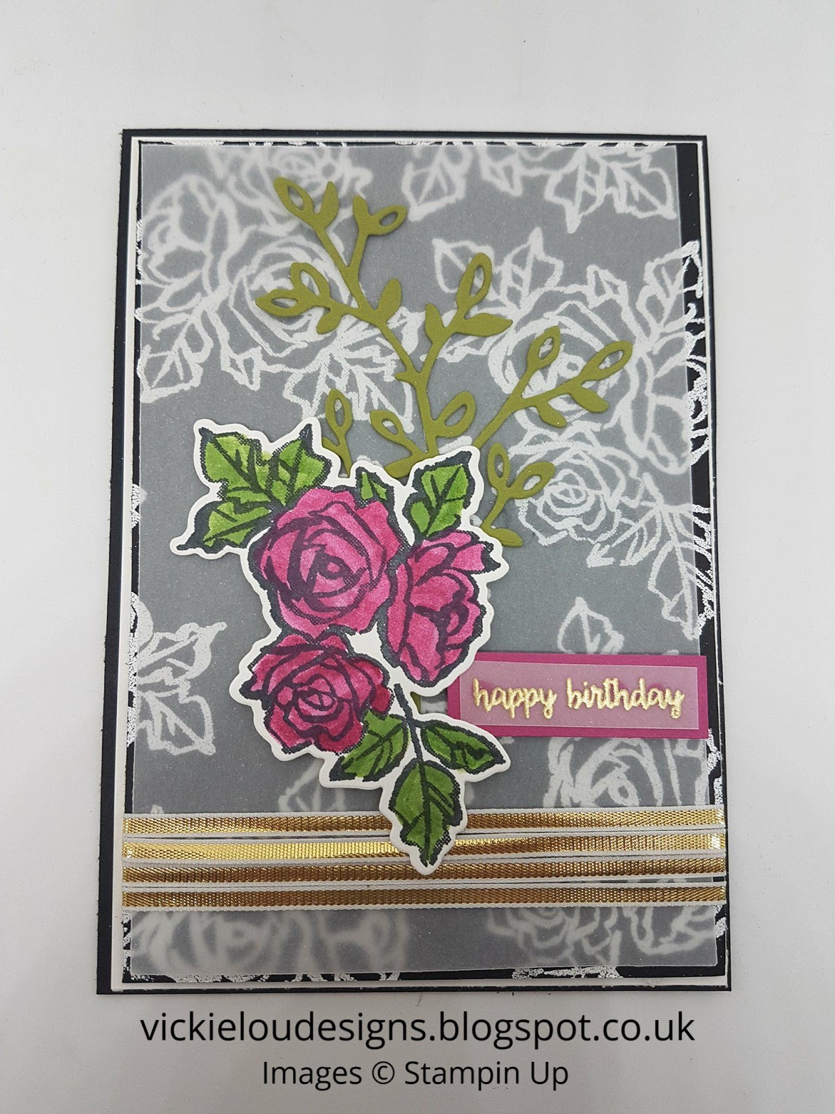 Vickie Lou Designs Petal Palette Vellum Birthday Card using Stampin Up