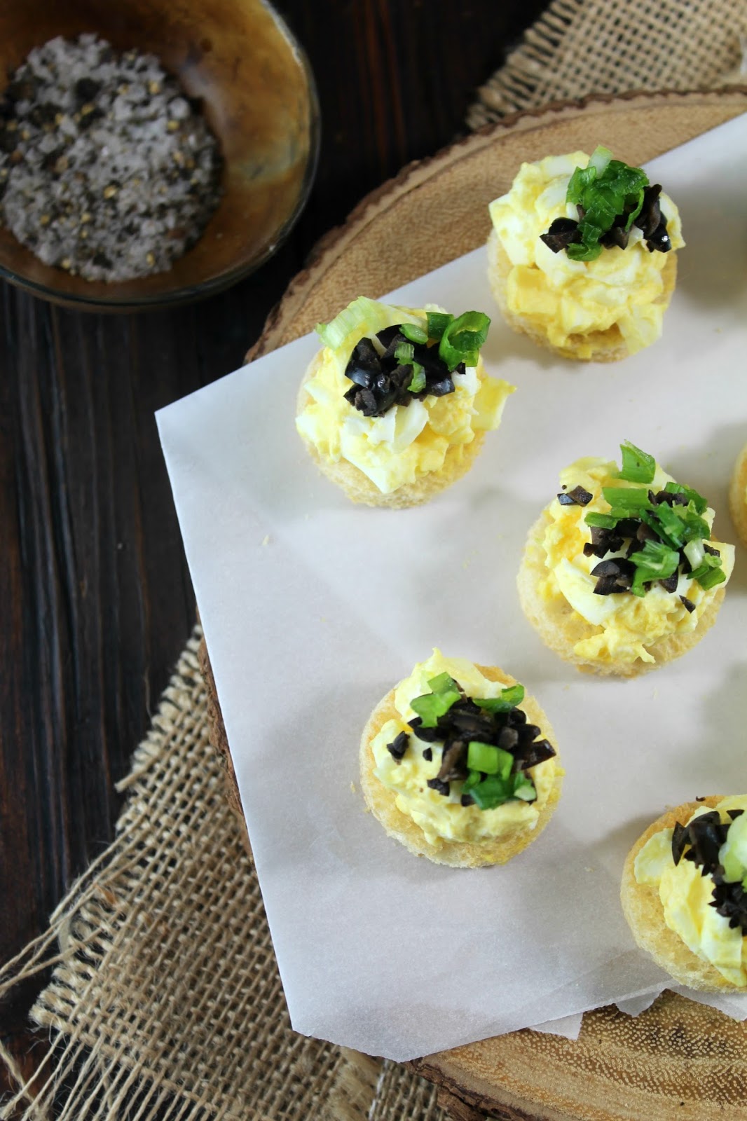 Authentic Suburban Gourmet Egg and Olive Salad Bites Friday Night Bites