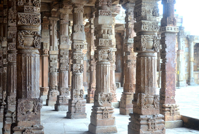 Pillars of Quwwat-ul-Islam Mosque, Qutub Complex, Delhi