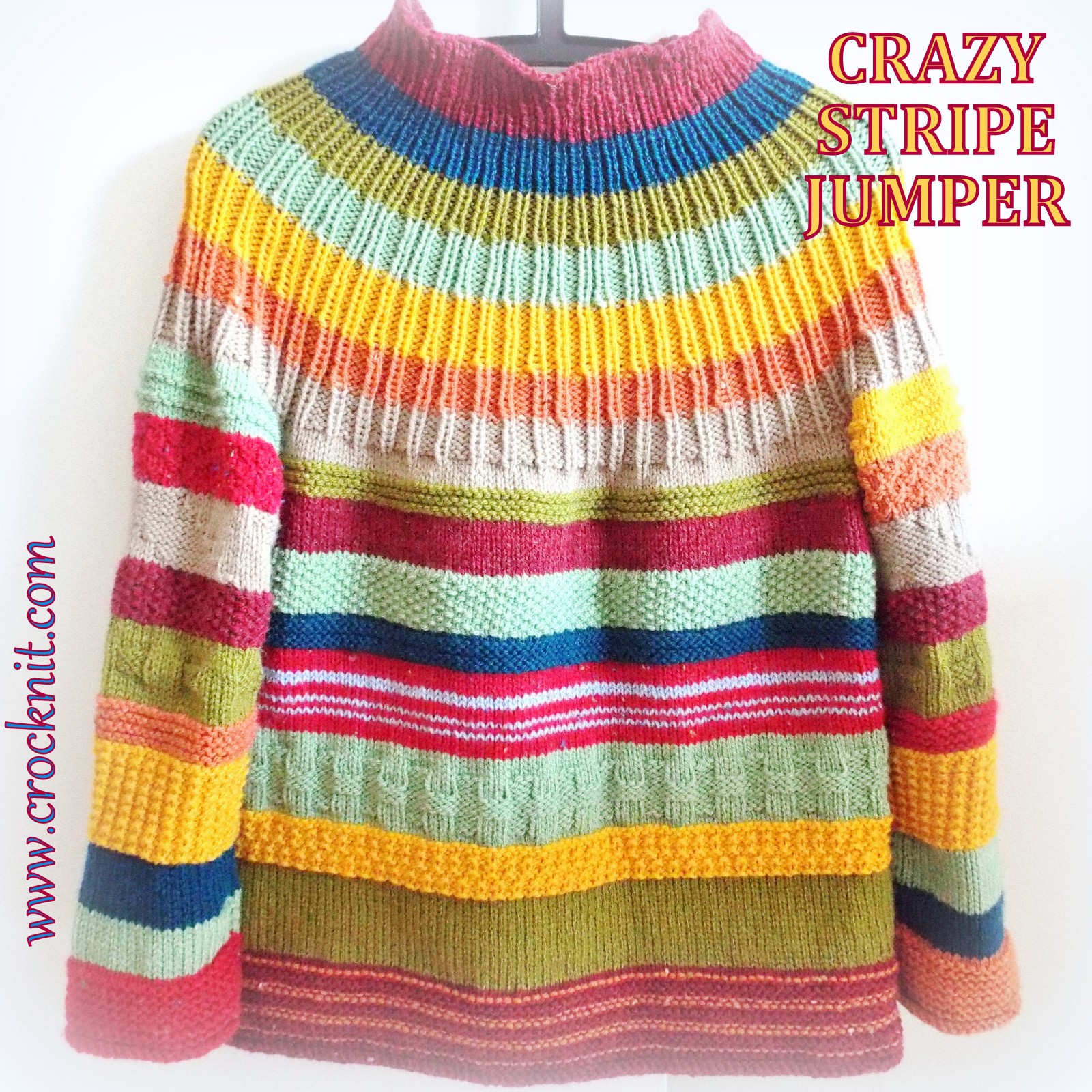 MICROCKNIT CREATIONS Knit me a CRAZY STRIPE JUMPER