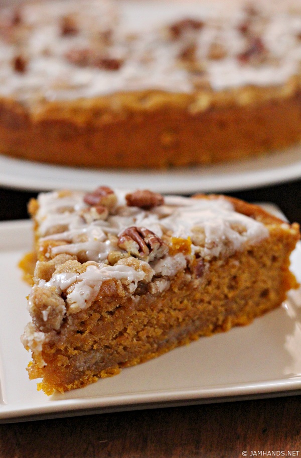 Moist Cinnamon Streusel Pumpkin Coffee Cake