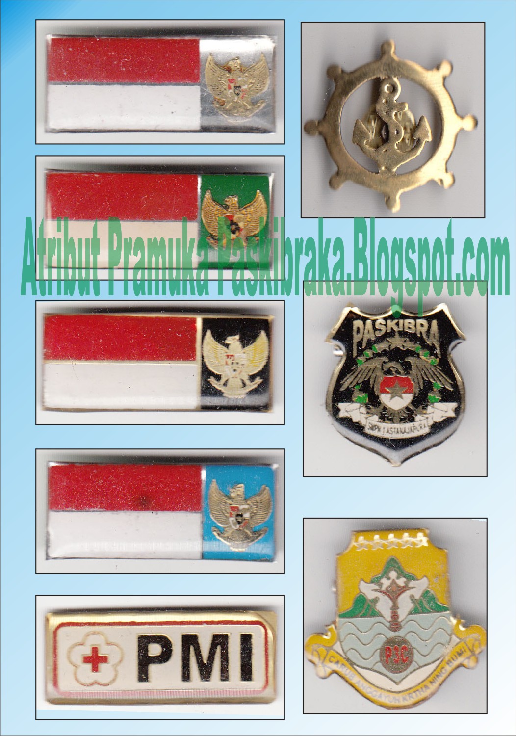 ATRIBUT PASKIBRA DAN PRAMUKA: Nama Dada, Pin, Lencana Anggota, Name tag