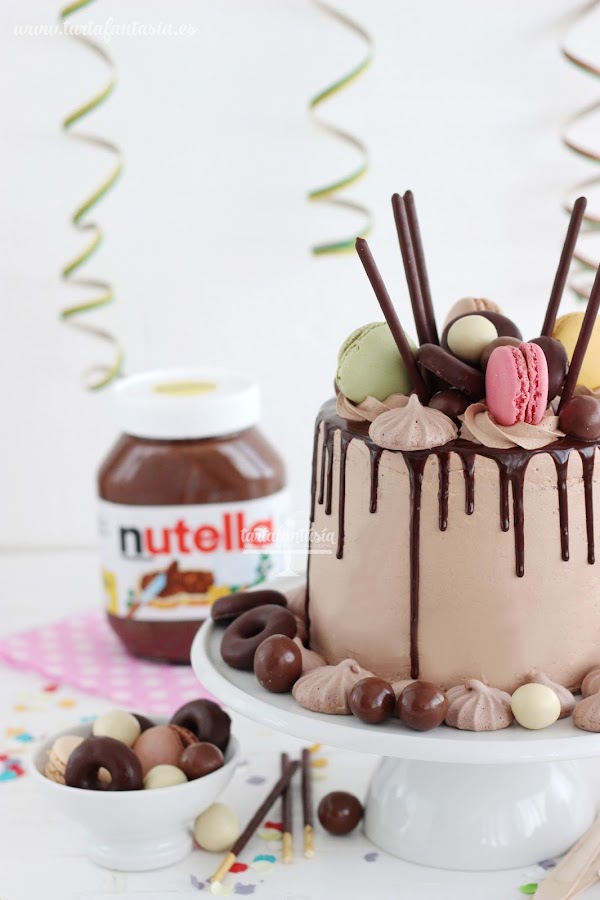 como hacer un Drip Cake de Nutella