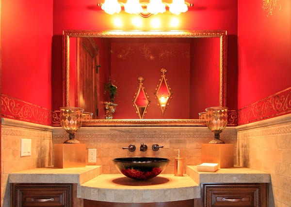 Desain Kamar Mandi Unik Bernuansa Warna Merah Desain Kamar Mandi Unik Bernuansa Warna Merah