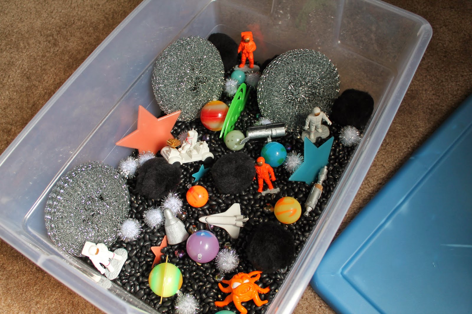 what's up at the white house sensory bin outer space theme