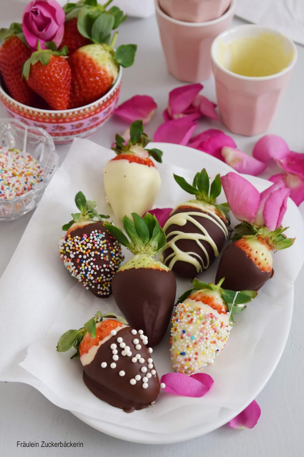 Fräulein Zuckerbäckerin: Erdbeeren mit Schokolade