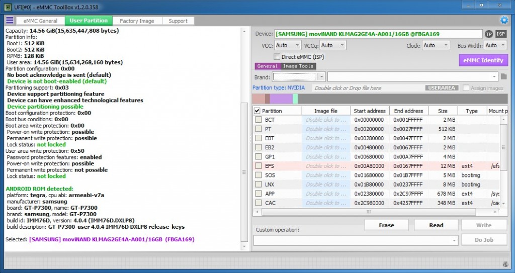 User home selector flashtool