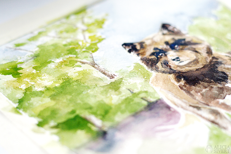 Kevät, aquarelle by Alicia Sivertsson.
