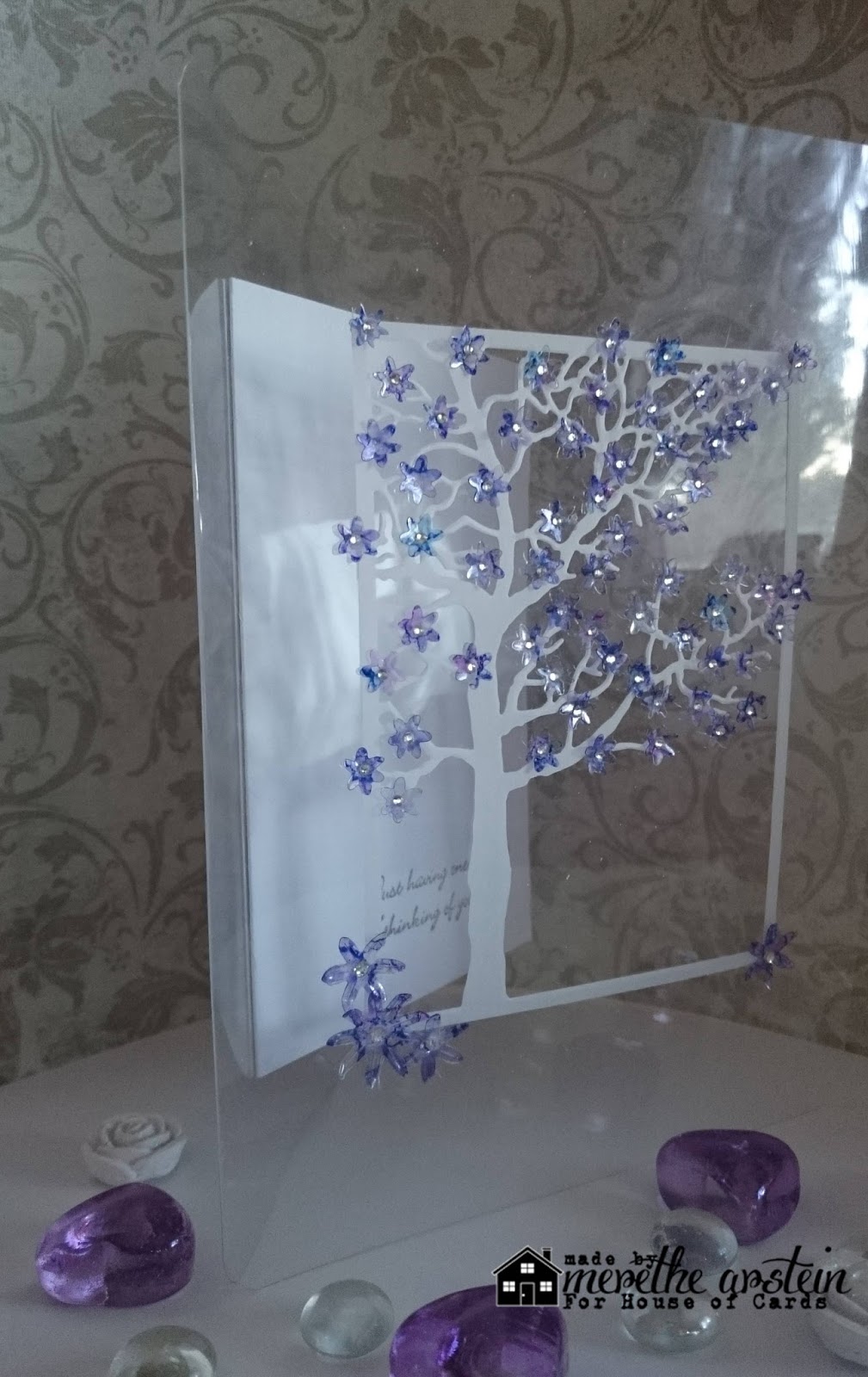 Merethes Kreative Boble Acetat and vellum card