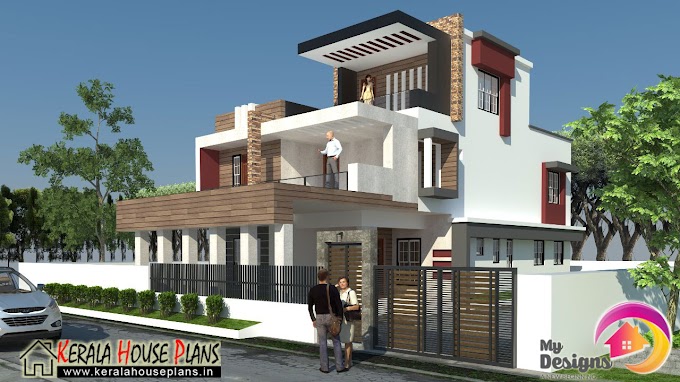3 floor house plan elevation Design in 2900 Sq.ft