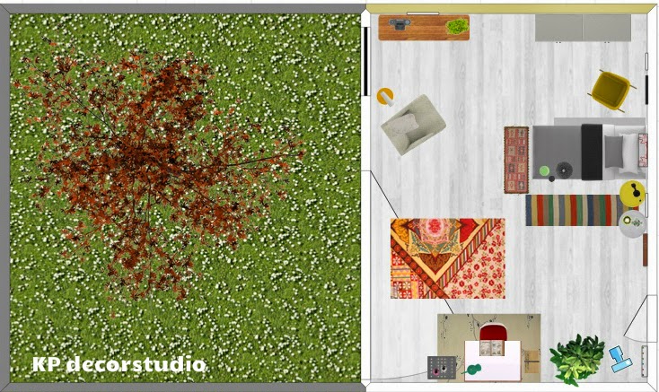 Plano interiorismo online vintage nordico