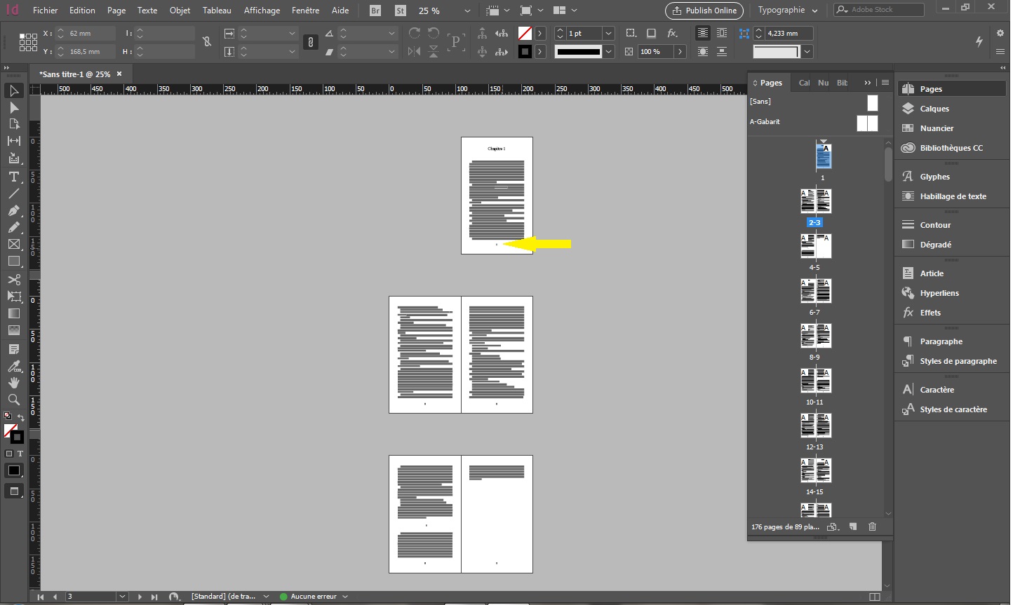 Numérotation automatique dans Indesign - art du livre
