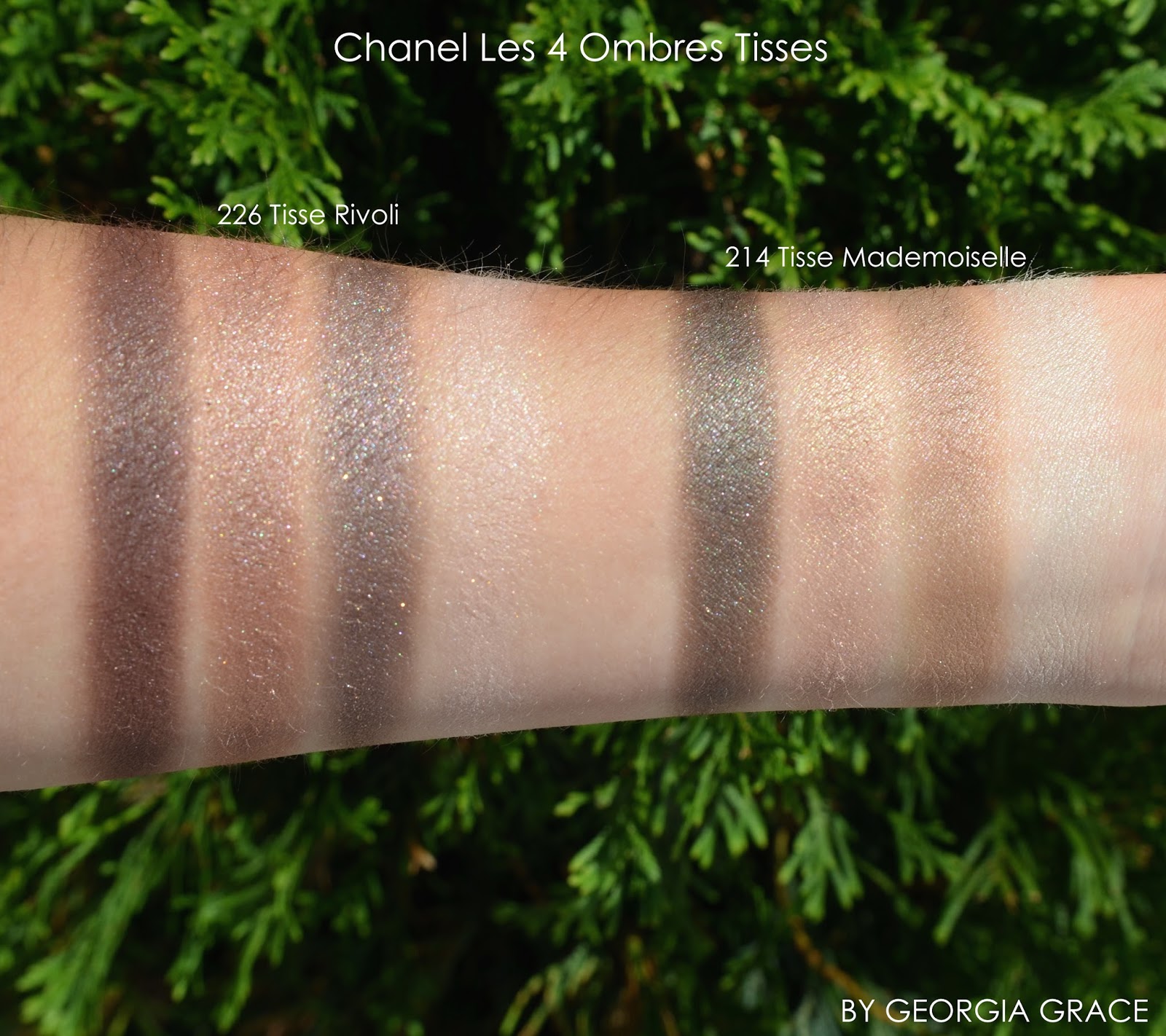Chanel Les 4 Ombres Eyeshadow Quads Swatches of All Shades | By Georgia Grace