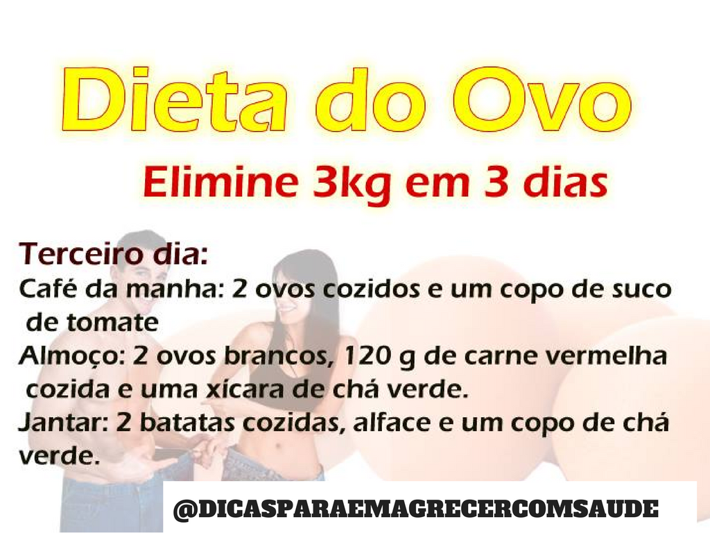 Dieta ovo cozido 3 dias