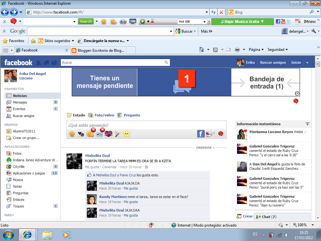 Del Angel Lizcano Erika Ventana de Facebook