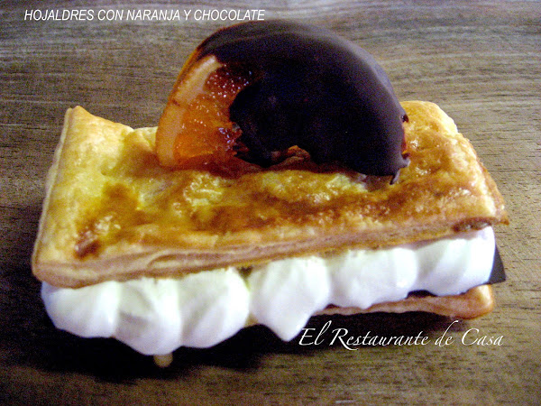 Hojaldres con naranja y chocolate