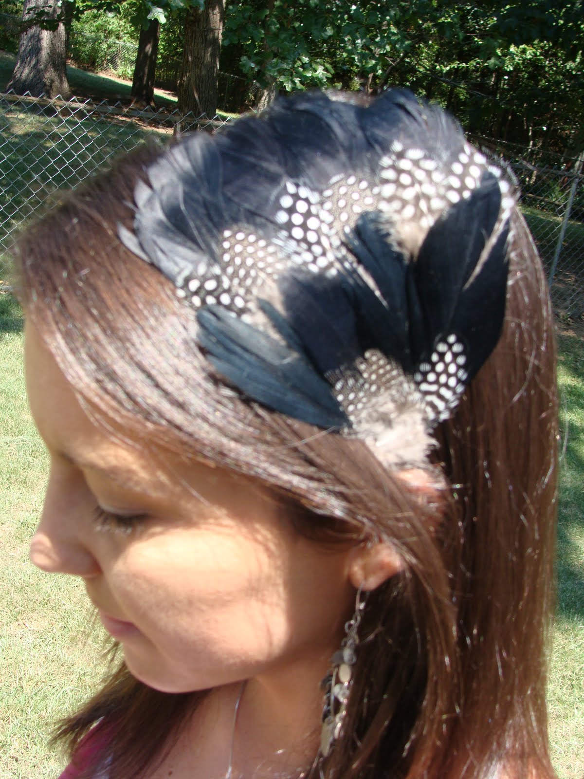Ruffles and Ribbons Designs Feather Headband