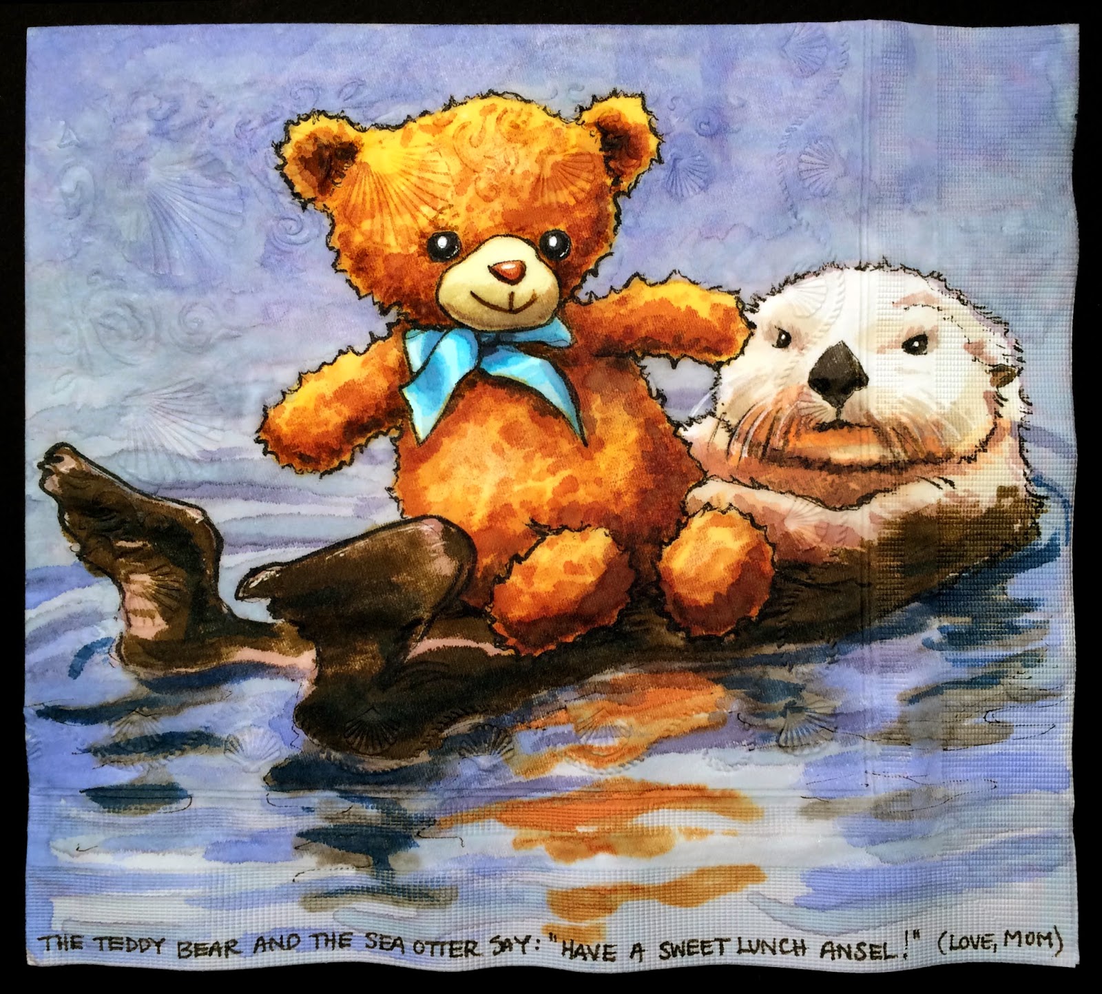 Daily Napkins Sea Otter with Teddy Bear