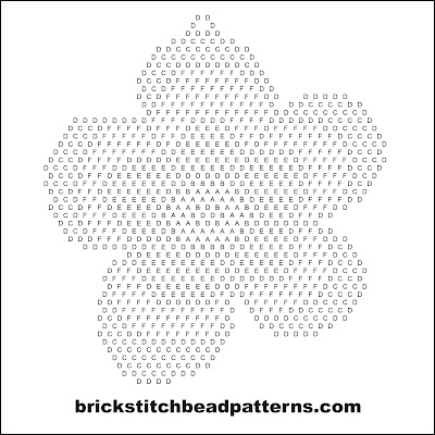 Free brick stitch seed bead necklace pendant pattern word chart.