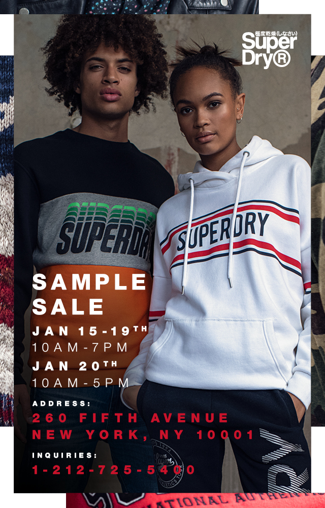 fashionably petite Superdry Sample Sale 1/15 1/20/19